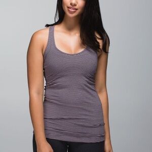 Lululemon Purple and Black Striped Cool Racerback